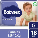 Babysec Pañales Super Premium G 18 UN