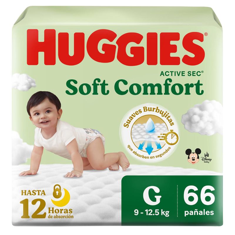 Huggies Pañales Active Sec G 66 UN