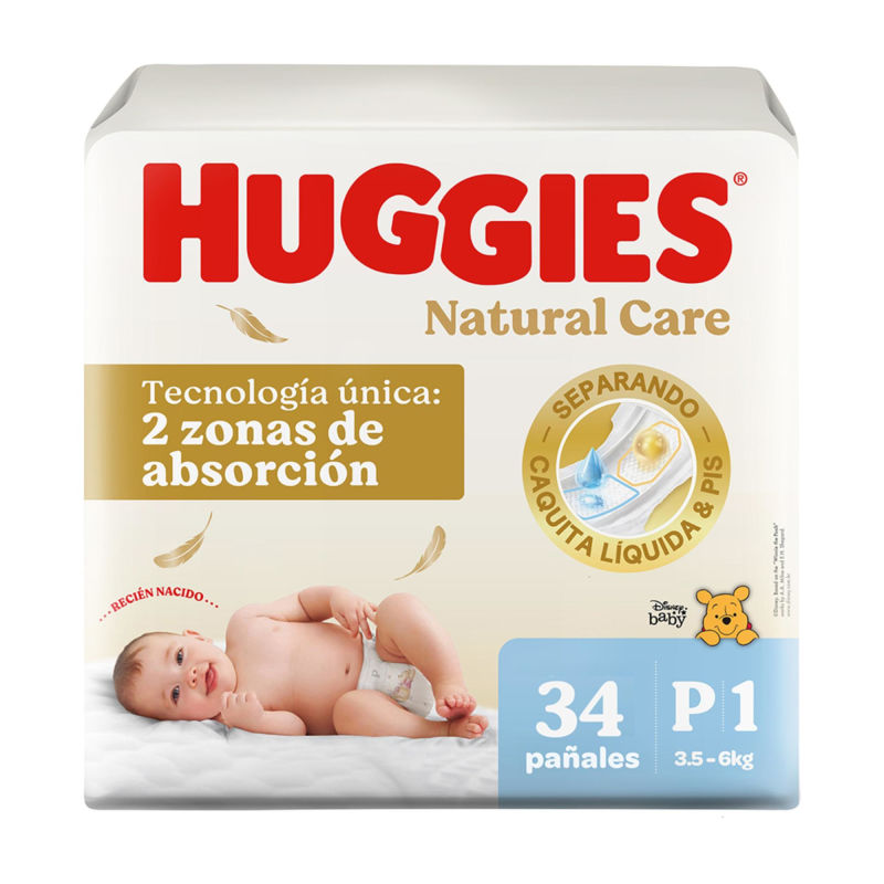 Huggies Pañales Natural Care P 34 UN