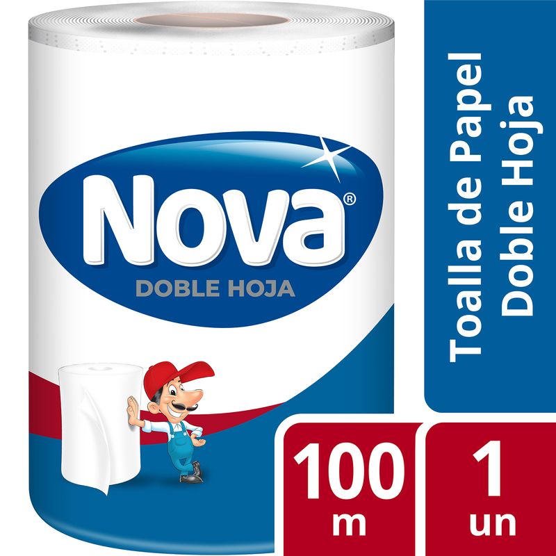 Nova Toalla de Papel Doble Hoja 100 Metros