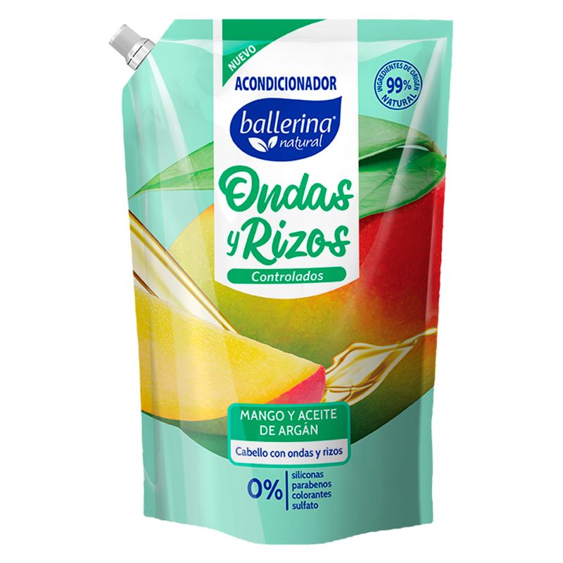 Ballerina Acondicionador Ondas Y Rizos Mango y Aceite De Argán DP 750 ml