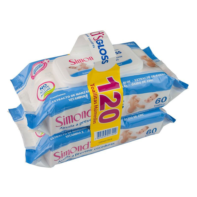 Simond´s Toallitas Humedas Roja Pack 120 UN
