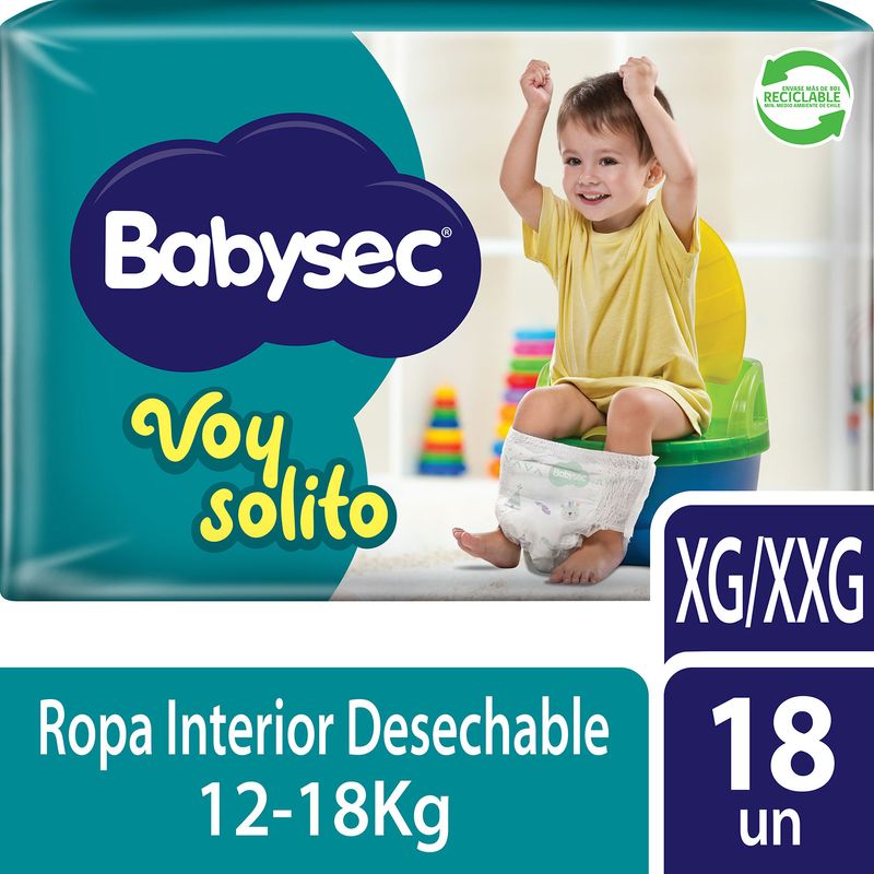 Babysec Pañales Voy Solito XG/XXG Unisex 18 UN