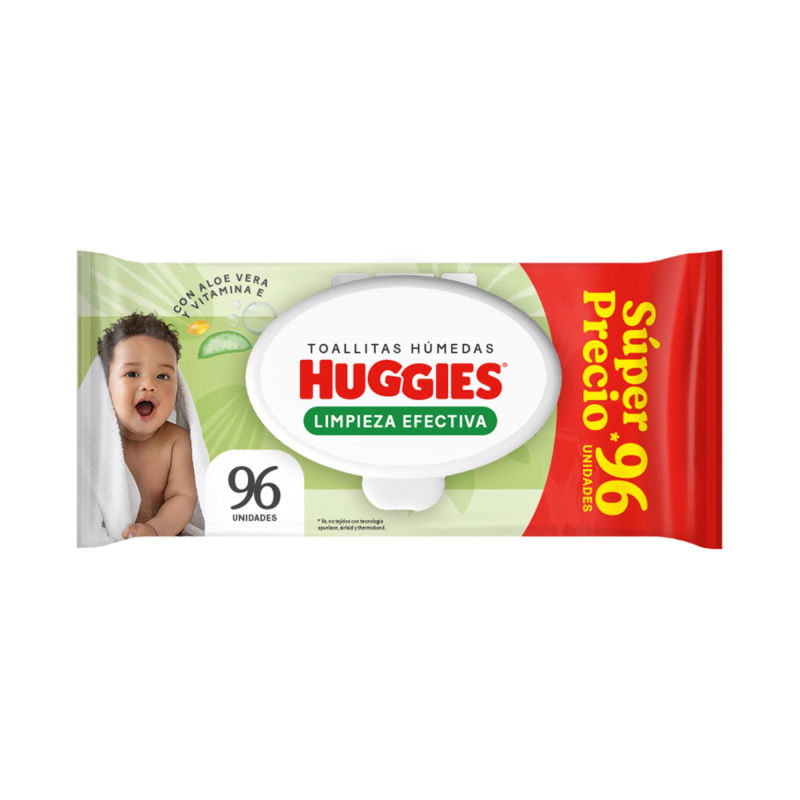 Huggies Toallitas Humedas Limpieza Efectiva 96 UN