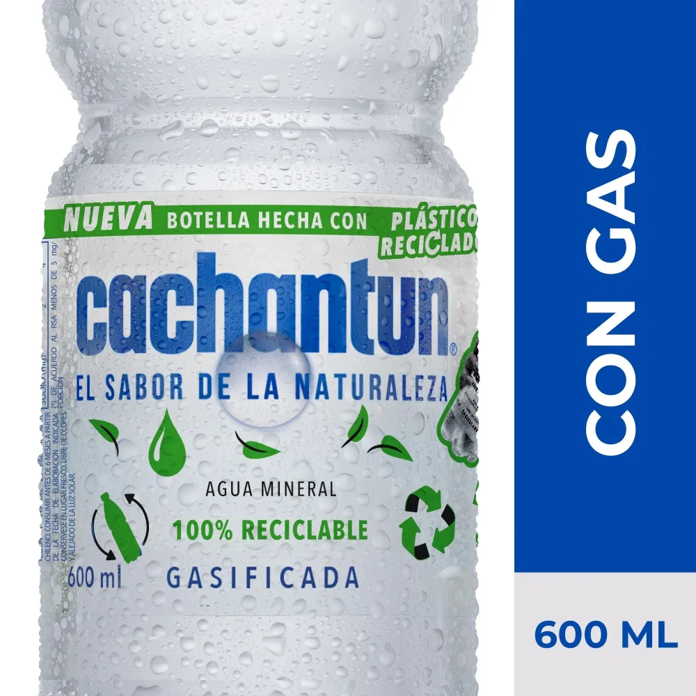 Cachantun Agua Mas Sabor Manzana 600 ml