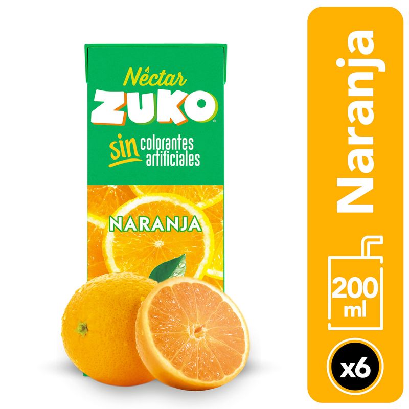 Zuko Jugo Naranja Pack 6 UN 200 ml