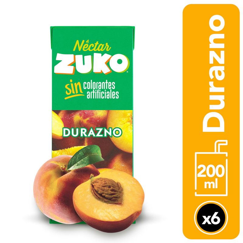 Zuko Jugo Durazno Pack 6 UN 200 ml