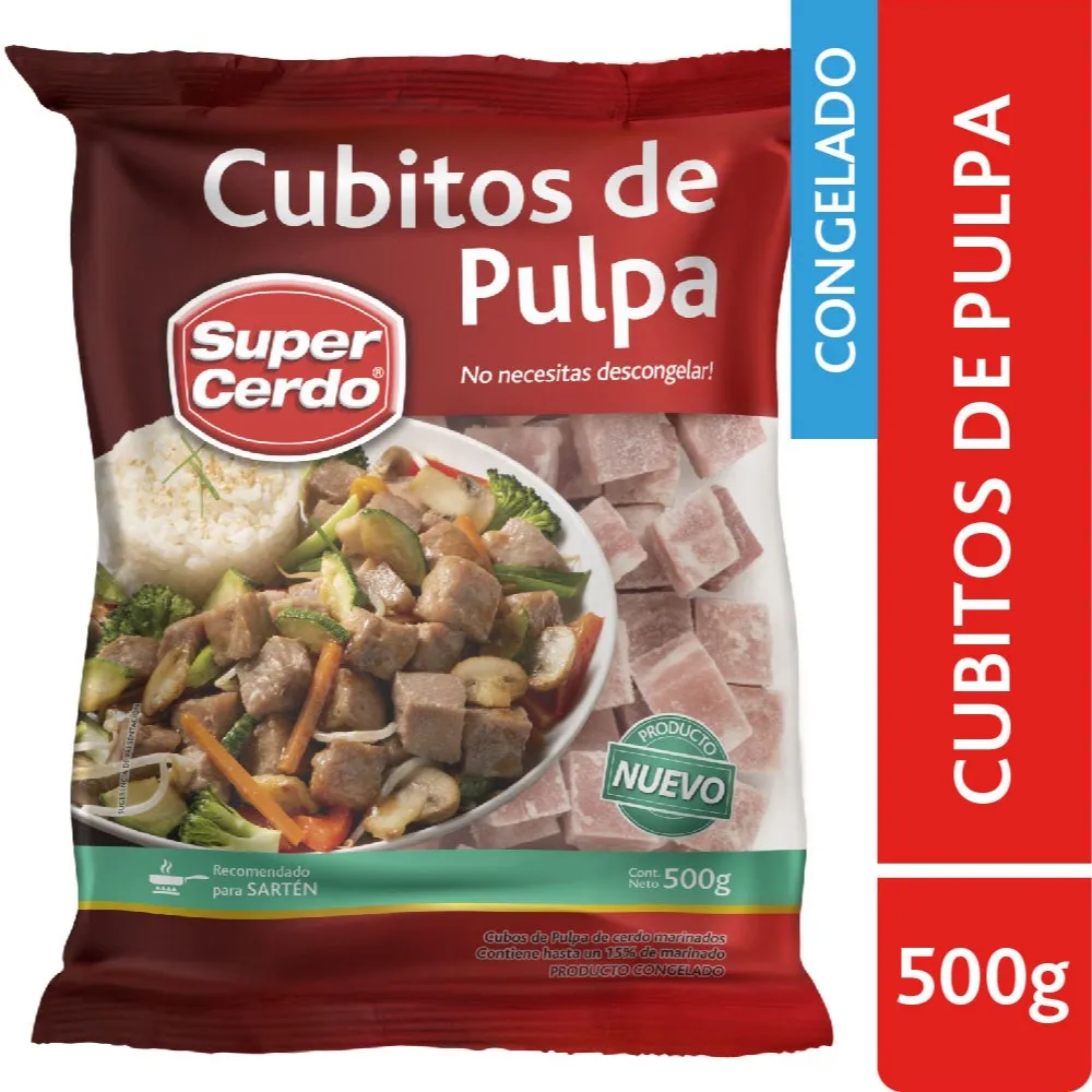 Súper Cerdo Cubitos de Pulpa 500 grs