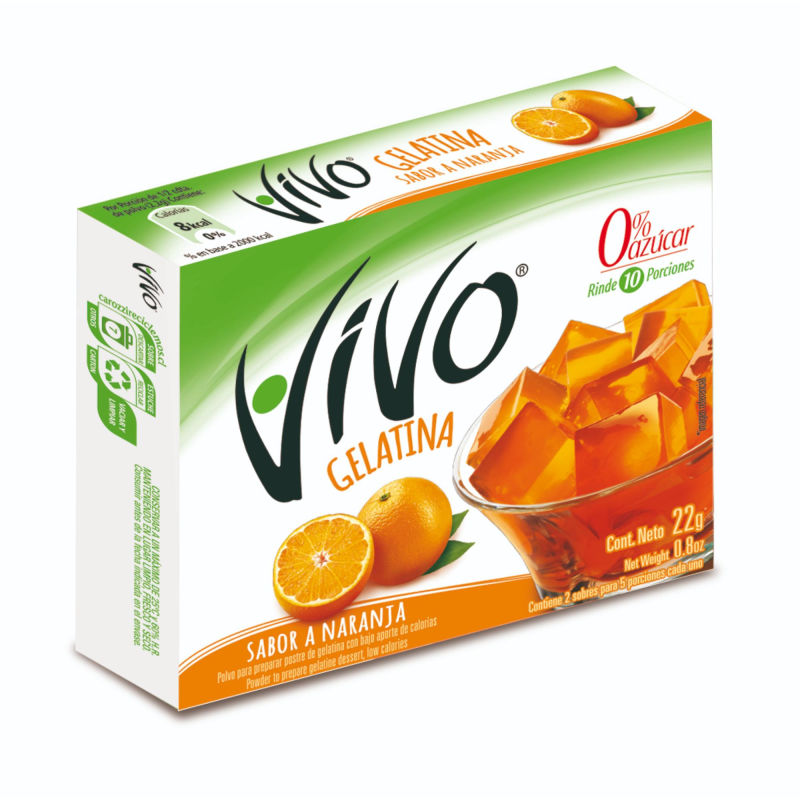 Vivo Gelatina Polvo Naranja 22 grs