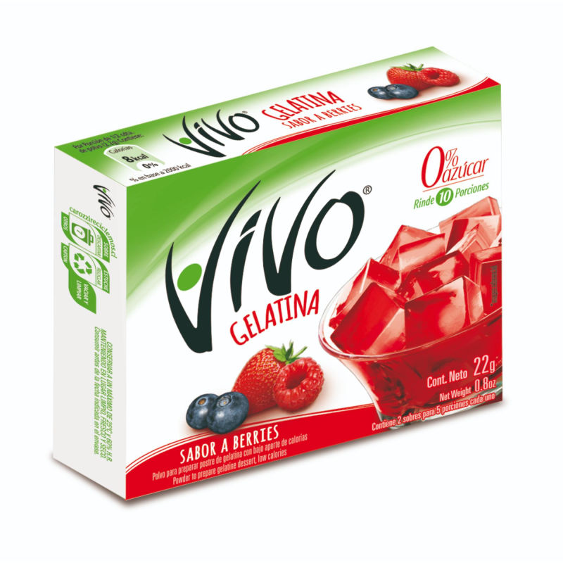 Vivo Gelatina Polvo Berries 22 grs