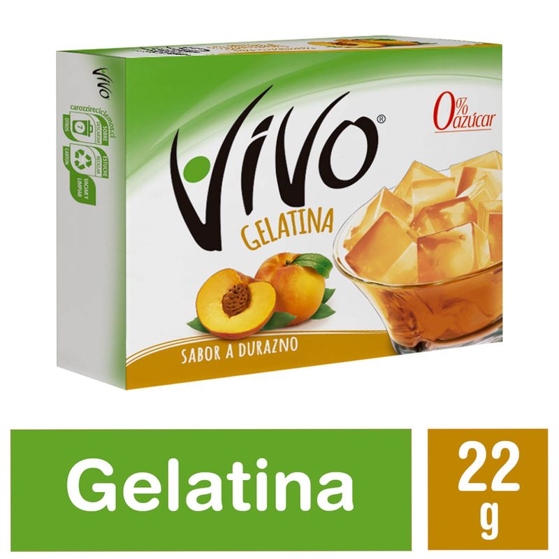 Vivo Gelatina Polvo Durazno 22 grs