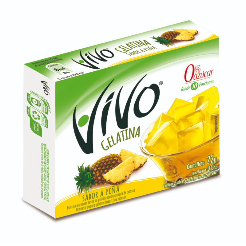 Vivo Gelatina Polvo Piña 22 grs