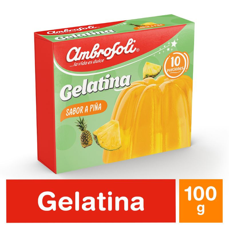 Ambrosoli Gelatina Polvo Piña 100 grs