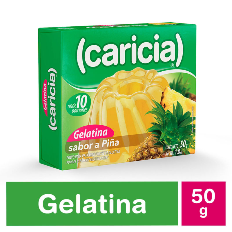 Caricia Gelatina Polvo Piña 50 grs