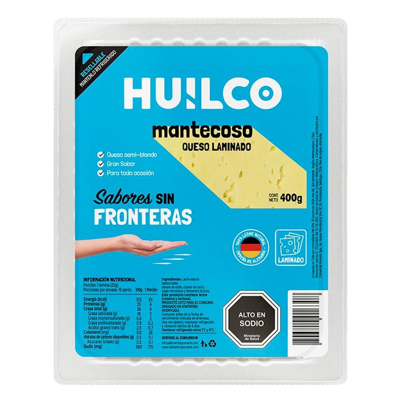 Huilco Queso Laminado Mantecoso 400 grs