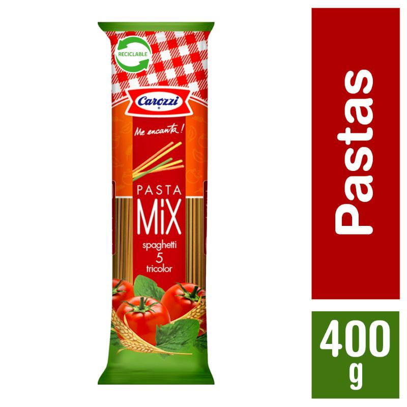Carozzi Pasta Mix Spaghetti 5 tricolor 400 grs