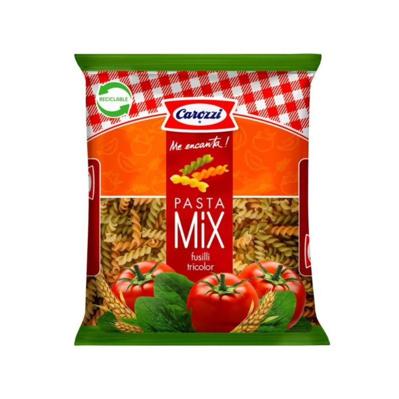 Carozzi Pasta Mix Fusilli Tricolor 400 grs