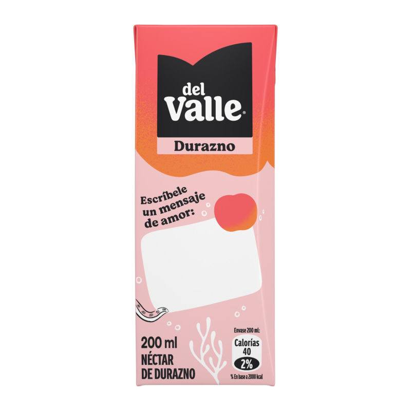 Del Valle Nectar Durazno Sin Azúcar 200 cc Pack 6 UN