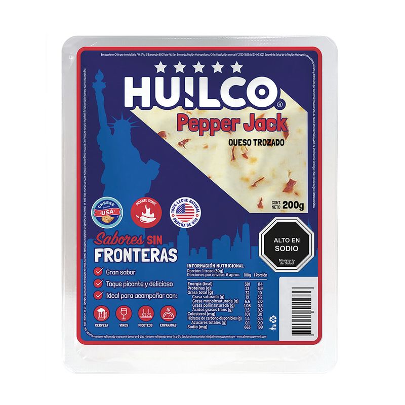 Huilco Queso Colby Jack Trozado 200 grs