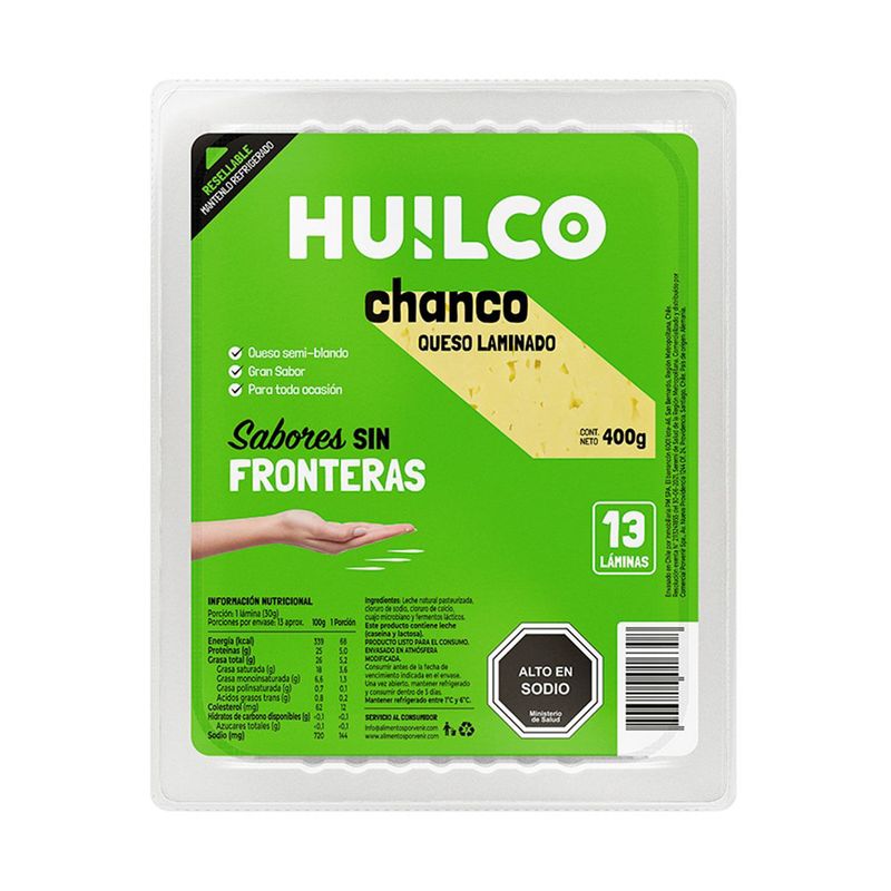 Huilco Queso Chanco Laminado 400 grs