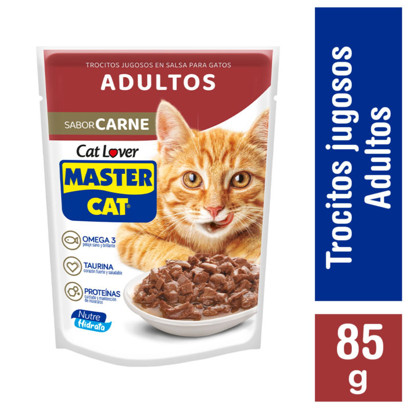 Master Cat Alimento Humedo Sabor Carne Adultos 85 grs