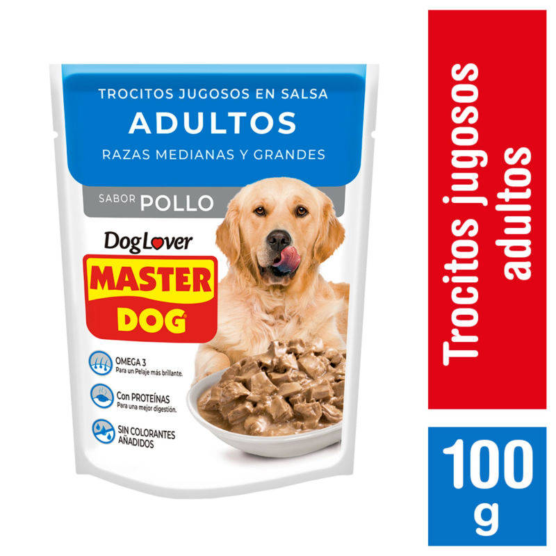 Master Dog Trocitos Jugosos Sabor Pollo Adulto 100 grs