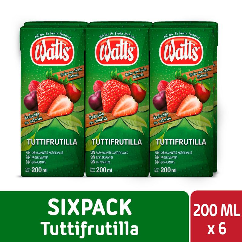 Watts Jugo Pack 6u Tuttifrutilla 200 ml
