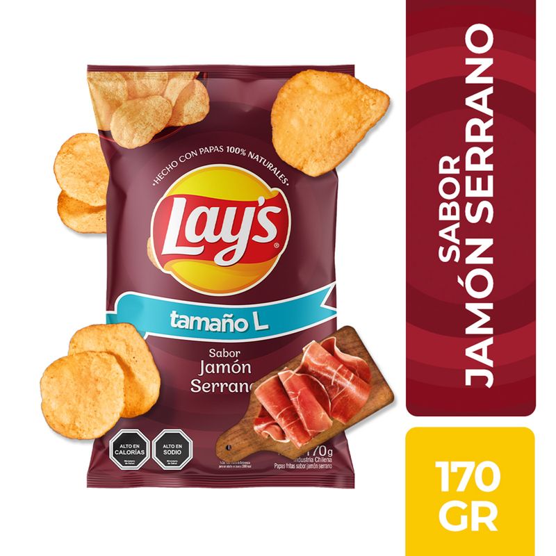 Evercrisp Lays Papa fritas Jamón Serrano 170 grs
