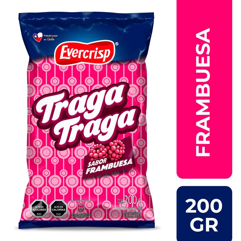 Evercrisp Traga Traga Frambuesa 200 grs