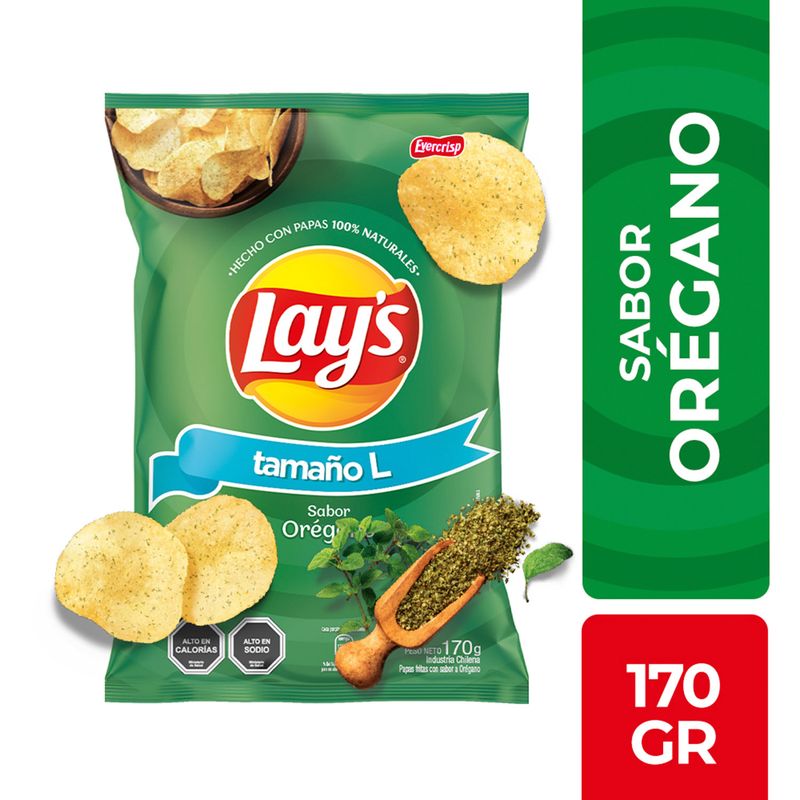 Evercrisp Lays Papa fritas Orégano 170 grs