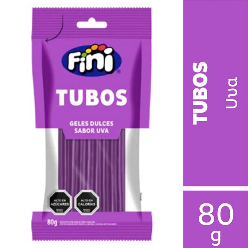 Fini Tubos Uva Dulce 80 grs