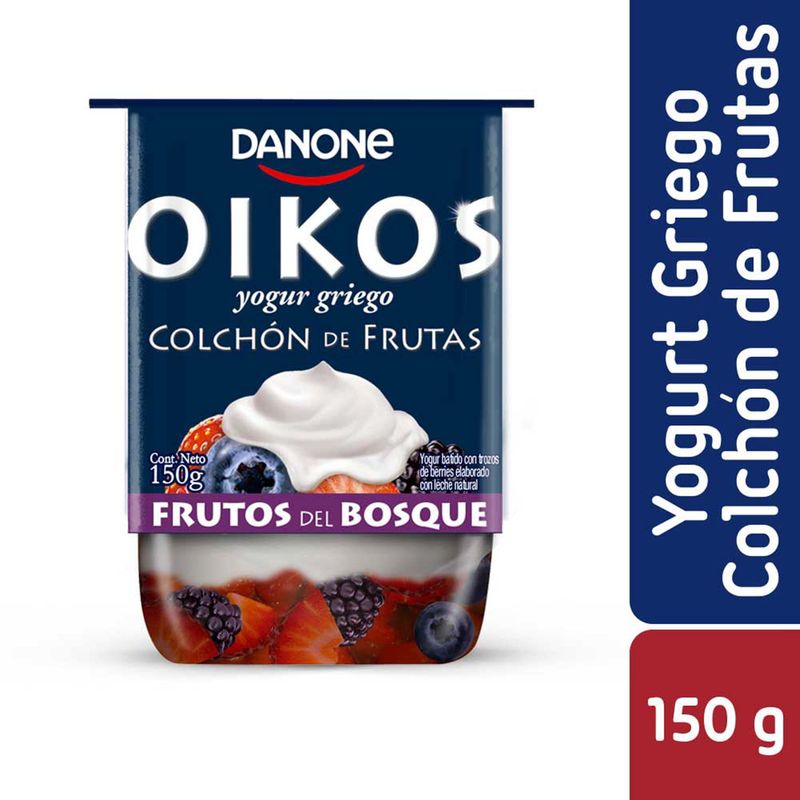 Danone Yogurt Griego Oikos Colchon de Frutas Frutos del Bosque 150 grs