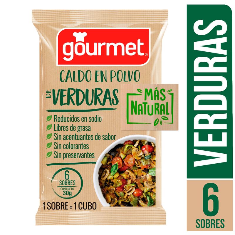 Gourmet Caldo en Polvo Verduras 6 UN