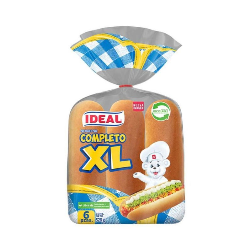 Ideal Pan para Completo XL  528 grs 6 UN