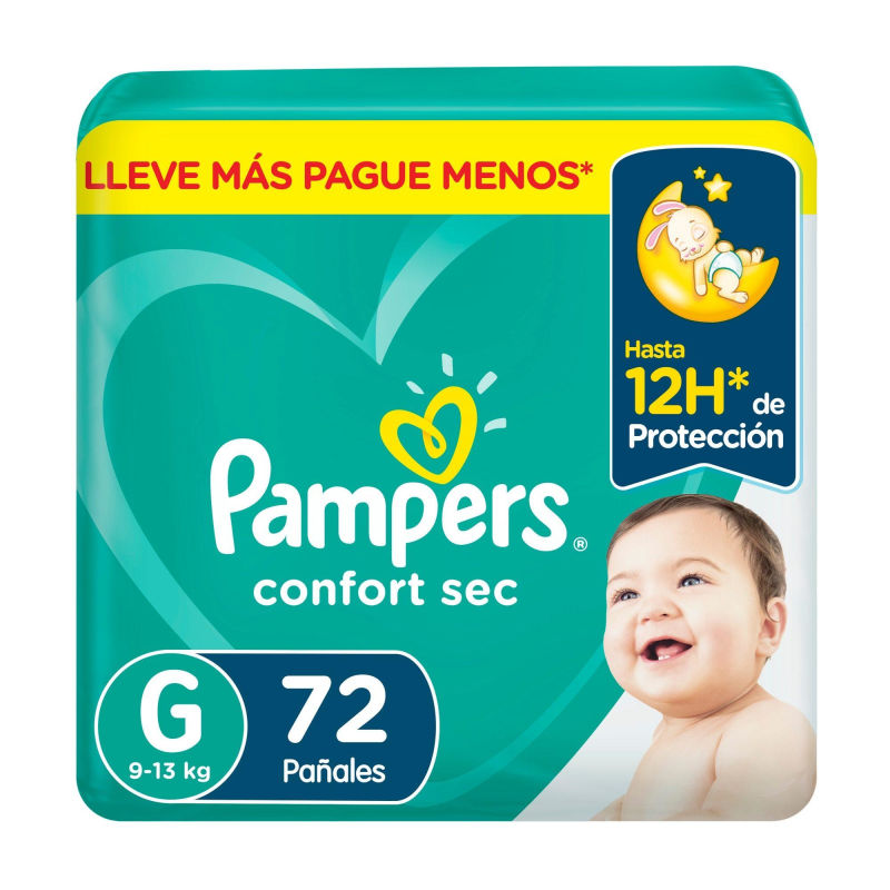 Pampers Pañales Confort Sec G 72u