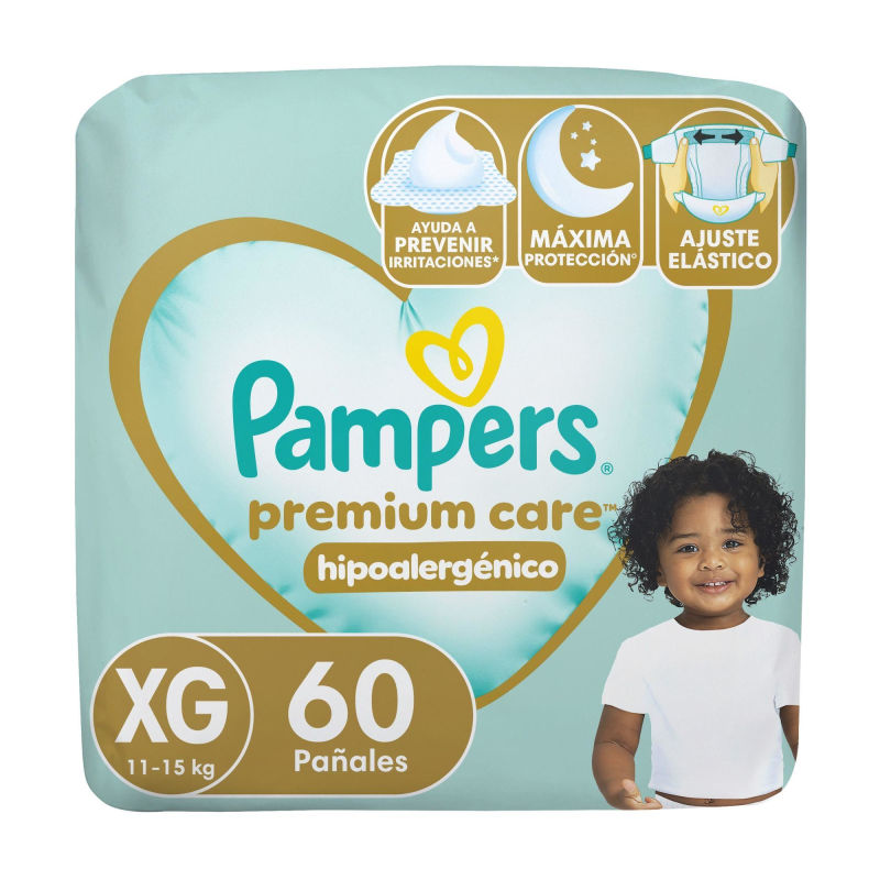 Pampers Pañales Premium Care XG 60u