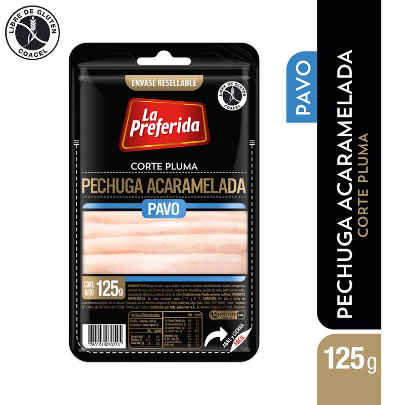 La Preferida Pechuga Acaramelada de Pavo 125g