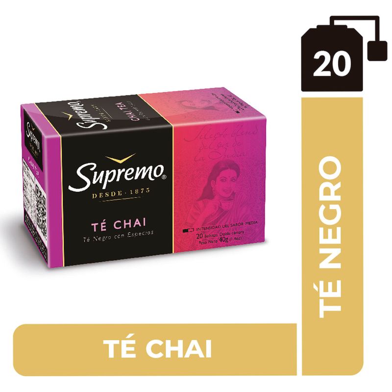 Supremo Premium Infusión Cúrcuma Chai 20 UN