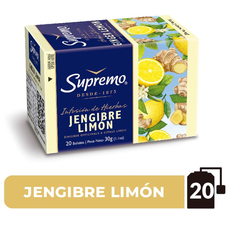 Supremo Infunsión De Jengibre Limón 20 UN