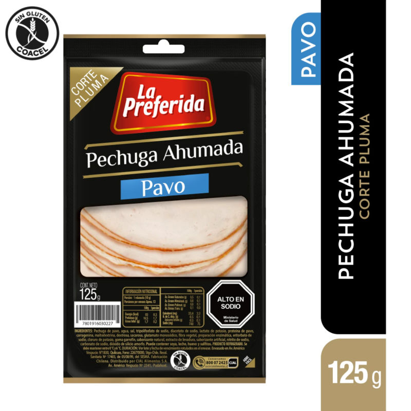 La Preferida Pechuga de Pavo Ahumada 125g