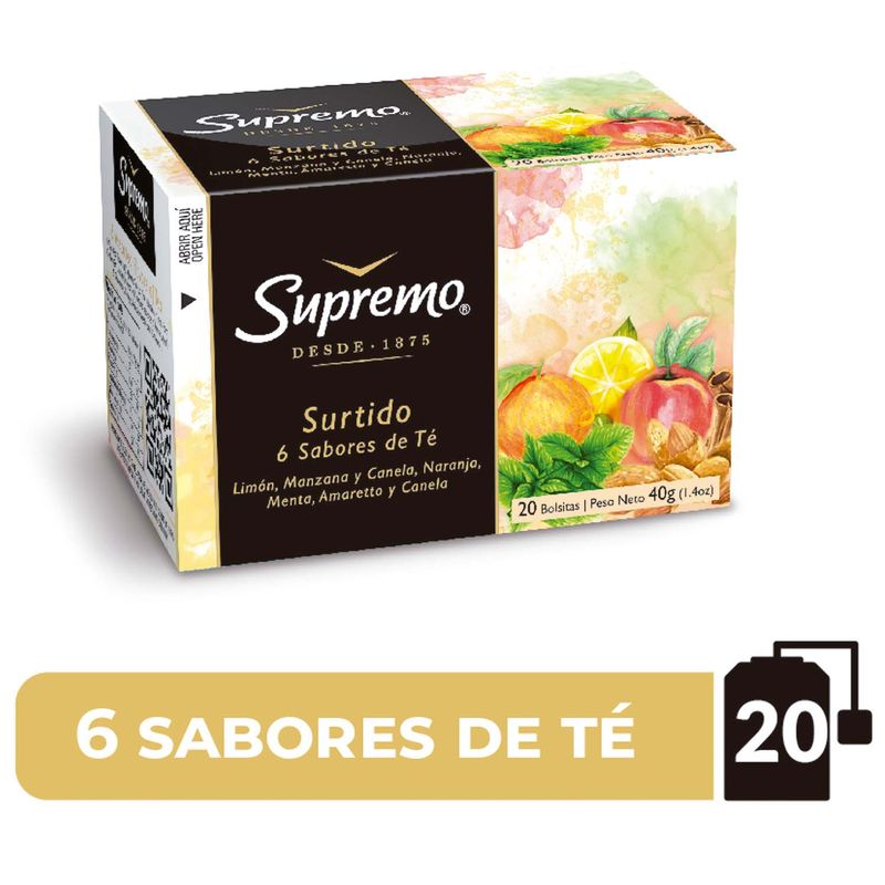 Supremo Te Con 6 Sabores Surtidos 20und